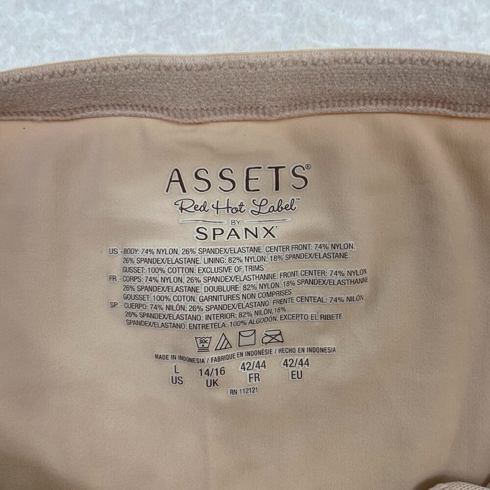 Assets Red Hot Label Spanx Nude Sleek Slimmers Cheetah Body Tunic Shape-wear L - Picture 2 of 7